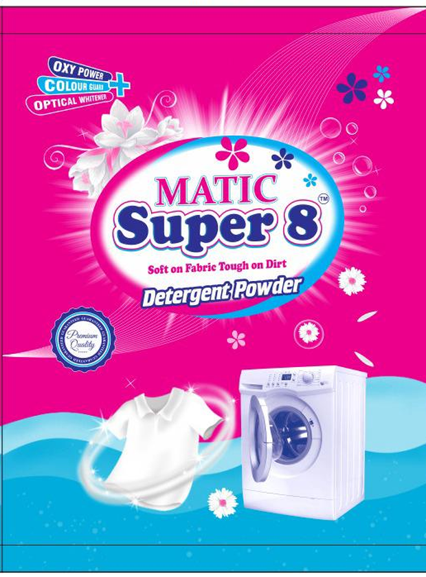 Matic Super 8 detergent powder packet